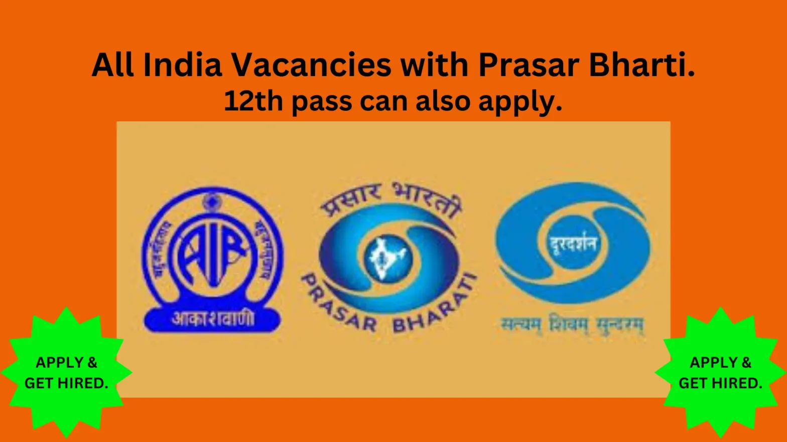 All India Vacancies with Prasar Bharti.